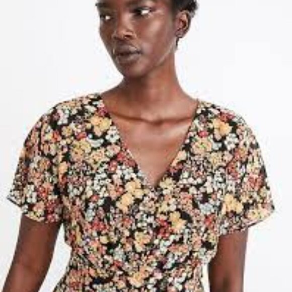 Madewell Dolman-Sleeve Ruffle-Hem Midi Dress In Flower Garden 8 - Picture 5 of 15